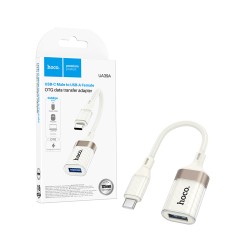 Hoco Adapter UA39A Crystal Type-C Male to USB 3.0 Female 125mm Apricot